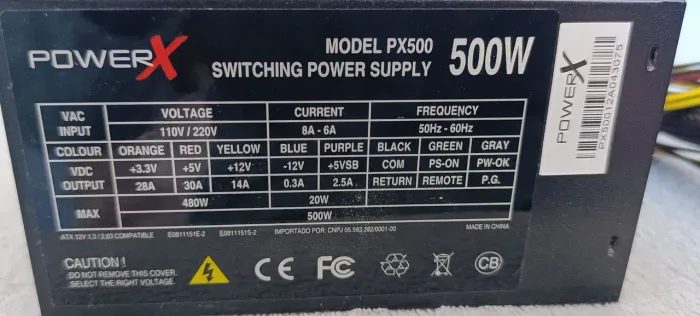 Fonte PowerX 500W
