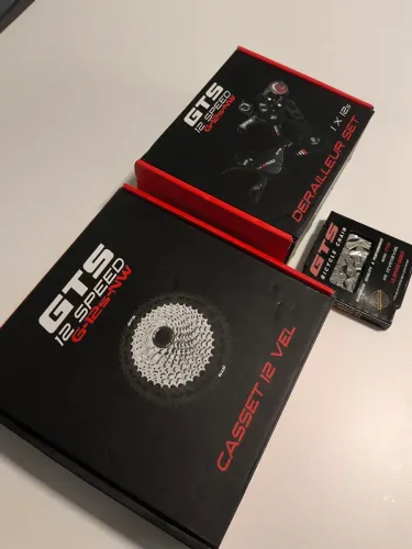 Kit GTS Relação cambio tras.12v 1x12 com Alavanca e Corrente<br>Livre Cassete 11x50 GTS