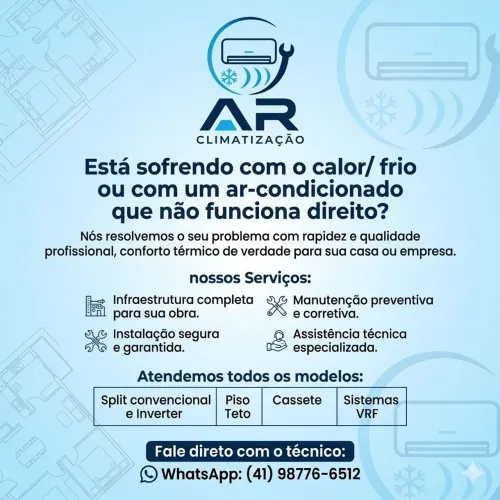 Instalação e manutenção de ar condicionado