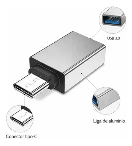 Adaptador Conversor Usb-a Fêmea Para Usb-c Macho Otg