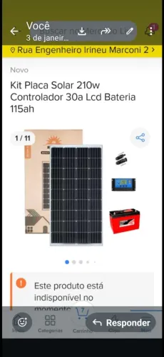KIT PLACA SOLAR 210W LACRADO.(Nota fiscal).