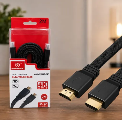 Cabo HDMI 4K 2M Kapbom Compatível TV Smart Monitor Notebook PS4 PS5 Xbox