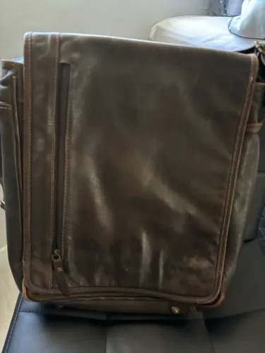 bolsa carteiro couro marrom le postiche