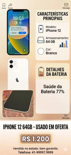 iPhone 12 64gb impecável 