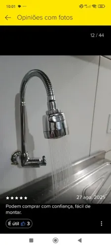 Torneira Gourmet Flexível Cozinha Bica Móvel com Ducha