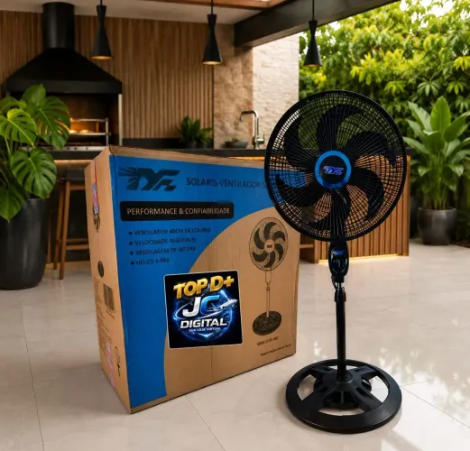 Ventilador motor super Power 47 cm com coluna regulável Novo Lacrado