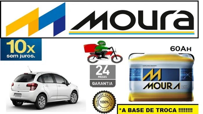 Bateria Moura Citroen C3 60Ah 12v M60-GD