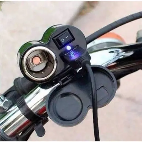 Carregador Usb P/ Moto Carregador Celular Gps Acendedor de Cigarro
