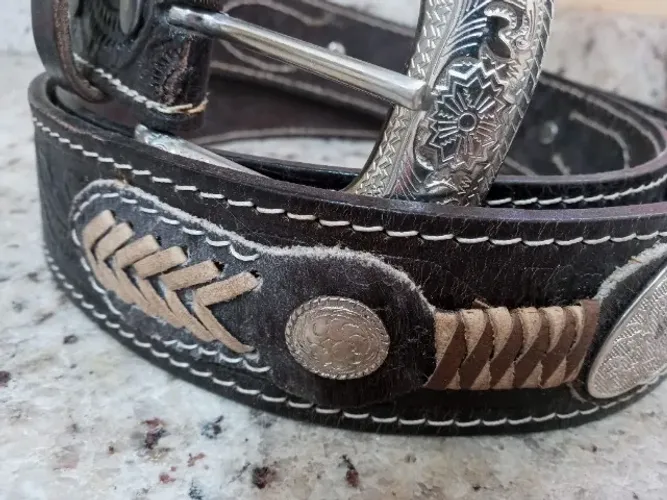 Cinto Country Masculino Estiloso Couro Legítimo Plus Size GG