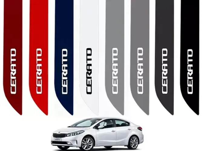 Friso Lateral Kia Serato - Branco / Vermelho / Preto / Cinza / Prata
