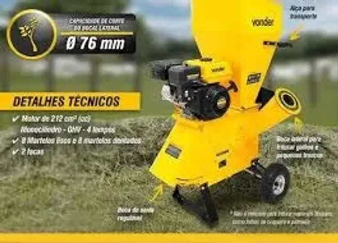 Triturador a gasolina de galhos e forrageiro, TFV 7, Vonder