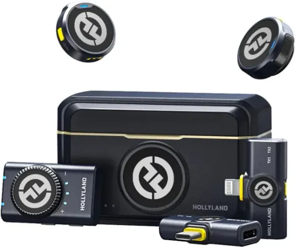 Hollyland Lark M2 Microfone de lapela sem fio para iPhone/Android/Câmera/PC/Laptop 