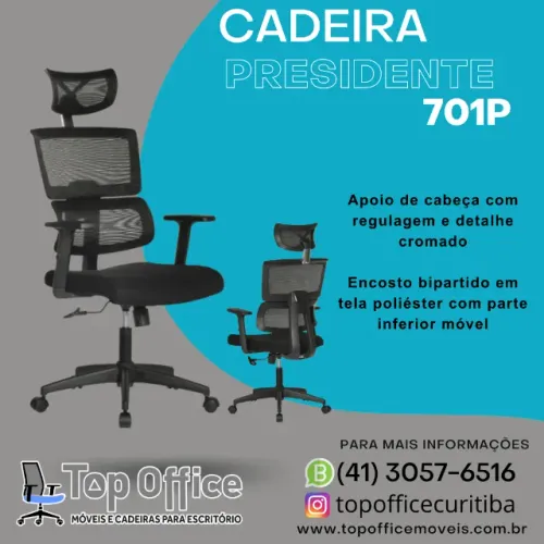 Cadeira Presidente Ergonômica - Cadeira Presidente Telada - Cadeira 701P Blume Office