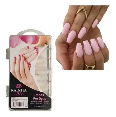 Unhas Postiças Modelo Bailarina Rainha Chic 100un