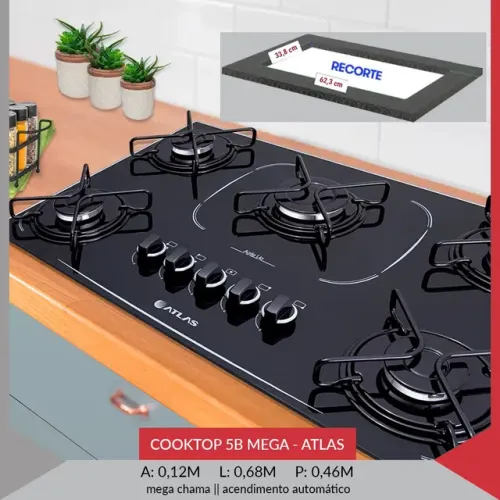 Fogão coocktop 5B atlas **promoção**