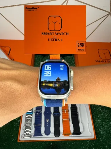 Promoção Black Friday Smartwatch S100 Ultra 2  7 Pulseiras original Película 3D de brinde