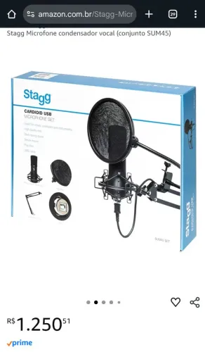 Kit Completo para gravação e Podcast Shock Mount e Pop Filter