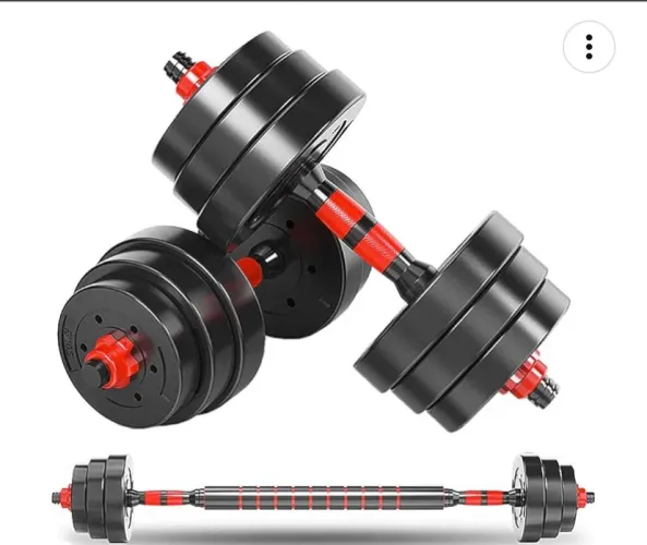 Jogo de Halteres 20kg vermelho aço emborrachado kit para crossfit treino pesado