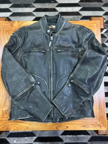 Jaqueta De Couro Harley Davidson Couro Envelhecido Vintage