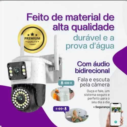 Câmera de Segurança Externa Wi-Fi C/ 2 lentes 4MP Alarme Visão Noturna colorida App Yoosee