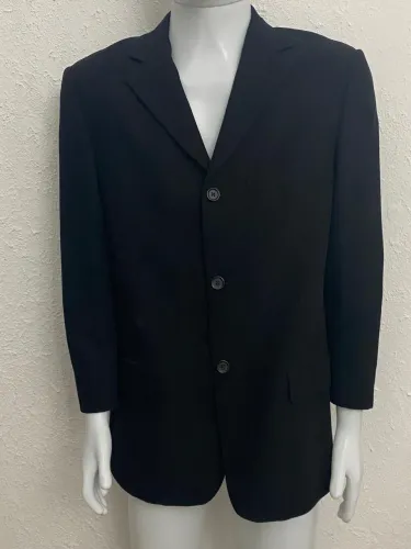 Blazer Ermenegildo Zegna Tamanho 48 Preto Lã Ótimo Estado
