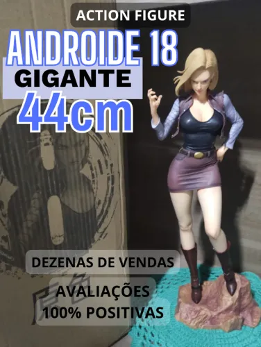 PROMO BLACK FRIDAY - Androide 18 GIGANTE 44cm action figure DBZ Boneco Dragon ball LOJA