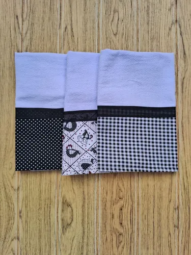 Kit 3 Panos de Prato Decorativos - Estampas Diversas