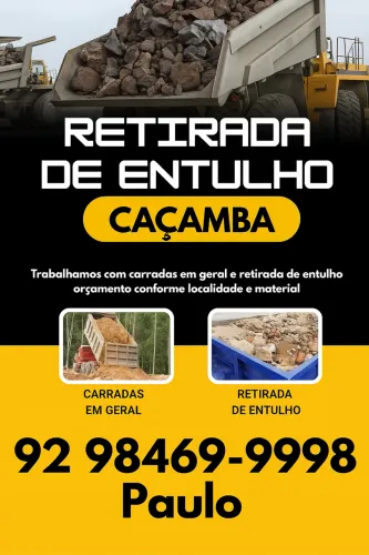 Retirada de entulho -caçambas / carradas 