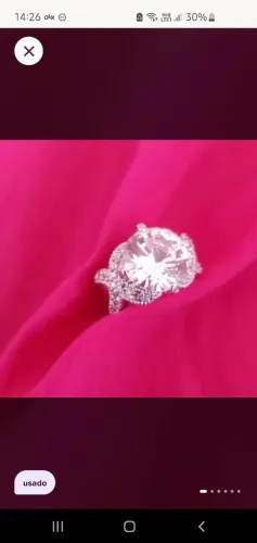 Anel strass e pedra