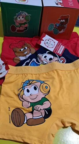 Kit com 3 Cuecas Infantil Turma da Mônica