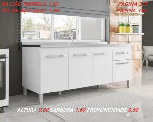 Balcão para pia 1.60 amplo