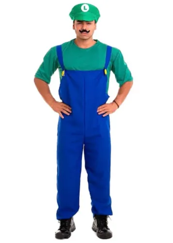 FRETE GRÁTIS! Fantasia Luigi com bigode - festas e carnaval - sucesso garantido 