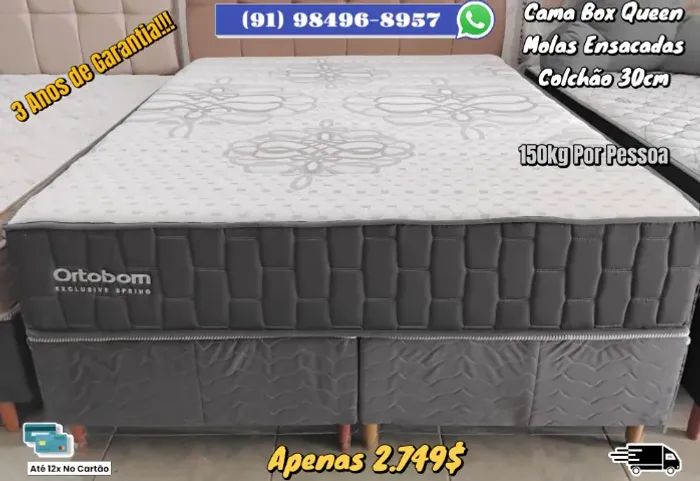 CAMA QUEEN ORTOBOM 3 ANOS DE GARANTIA