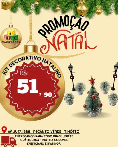KIT NATALINO 7 PEÇAS 