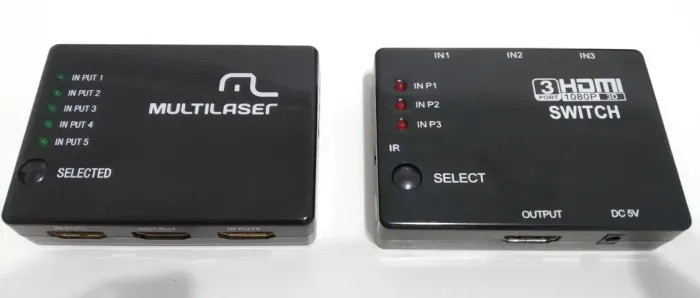 Switch Hdmi Multilaser 5 Portas e 3 Portas