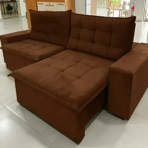 Sofá retratil e reclinavel Londrina marrom
