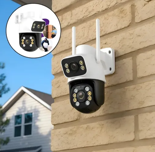 Câmera segurança 2in1 aprova d,água  filma HD comando de voz e sensor movimento!