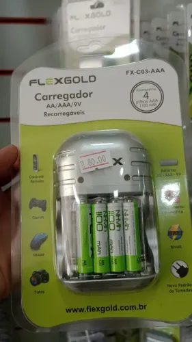 Carregador de Pilhas Flexgold FX-C03-AAA