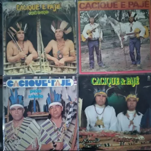 Disco de vinil CACIQUE e PAJE Música sertaneja raiz.