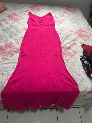 Vestido longo rosa elegante