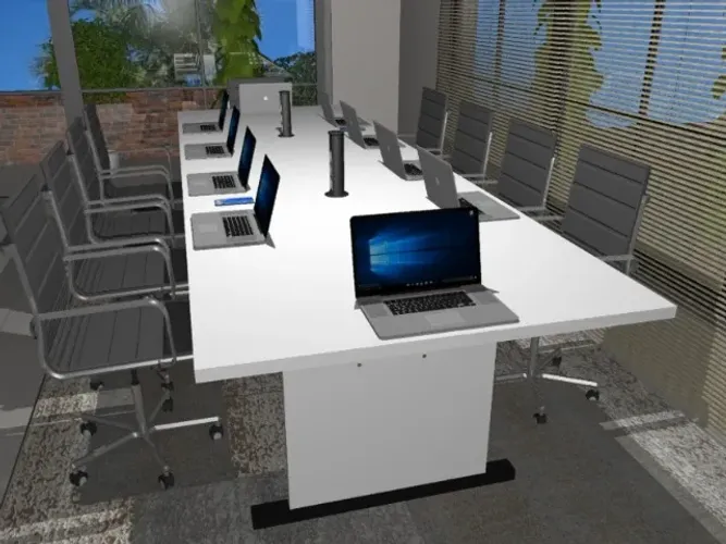 Mesa de Reunião Simply White. Alto Padrão L360cm x P100cm x A74cm