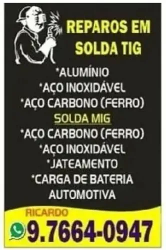 Solda Aluminio Aco Em geral e Jateamento de peças Carro Moto Cadeira etc