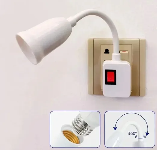 Soquete para lâmpada com interruptor 