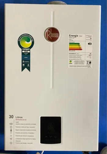 Aquecedor a Gás Rheem 30 Litros GLP- Eficiência Energética A