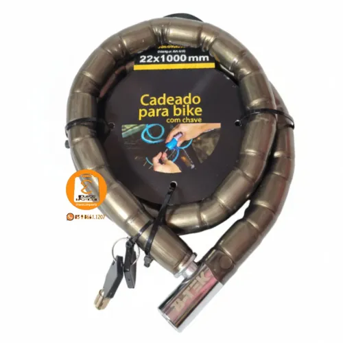 Trava Articulada, Cadeado Antifurto Moto, Portão, Bicicleta, Capacete 22mm X 1000mm BT-378
