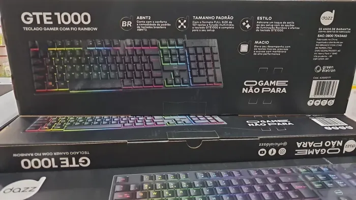 Teclado Gamer GTE 1000 com Fio Rainbow Dazz