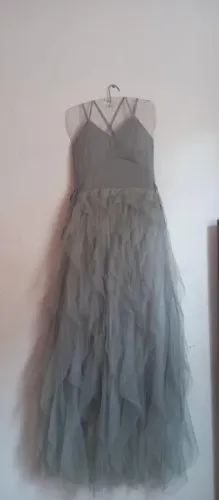 Vestido longo de festa saia em tule
