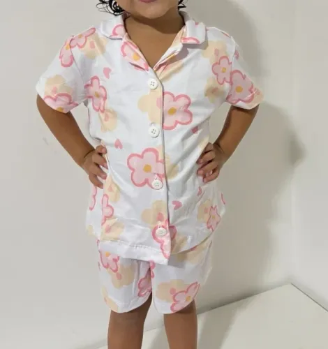 Pijama americano infantil flores menina