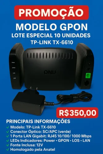 TP-Link TX-6610 GPON - Lote Especial 10 Unidades usado