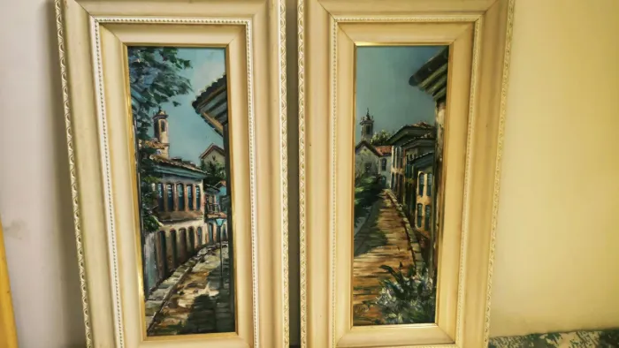 Óleo sobre telas pintura emolduradas 